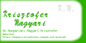 krisztofer magyari business card